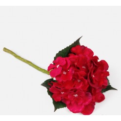 Гортензия цветок искусственный красная 34см