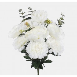Пион георгин гортензия букет искусственный белый 55 см