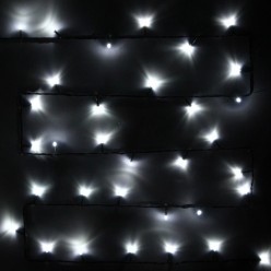 Гирлянда для дома  9,5м 100 ламп LED зелёный провод. Белый свет 129-028