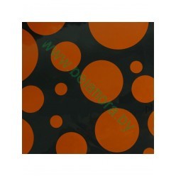 Фольга прозрачная с рисунком шарики оранжевые M0024-02