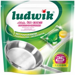 Капсулы гелевые для посудомоечных машин лимон  All in one Ludwik, 25 шт